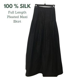 NWOT Black Silk Maxi Skirt